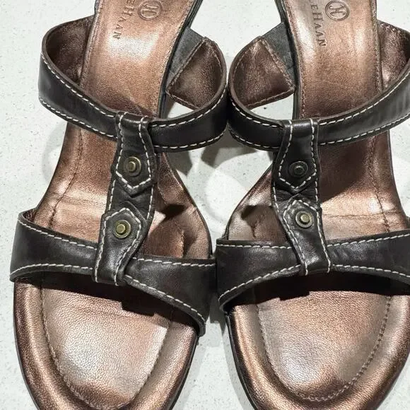 Cole Haan Espresso Brown Slide Heels Sandals Shoes D19640 Size 9.5B - Picture 3 of 6